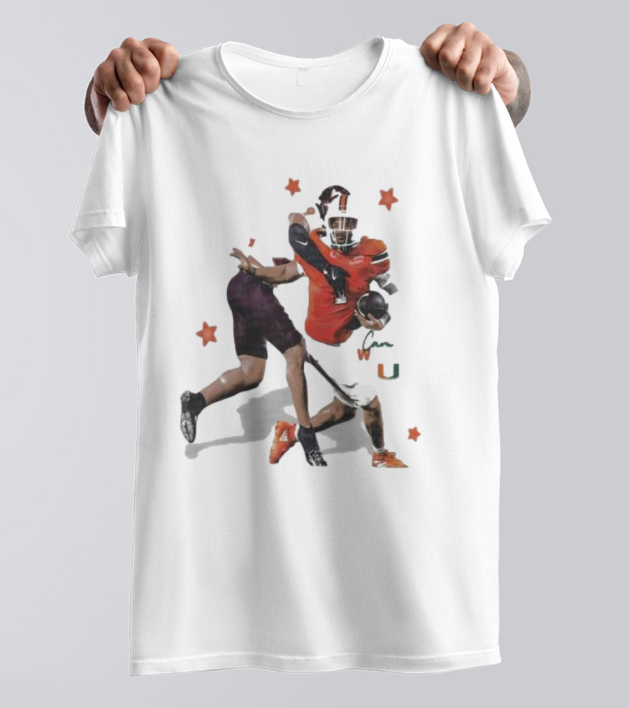 Gamechanger Shedeur Cam Ward Signature Football Play With Stars T-Shirt