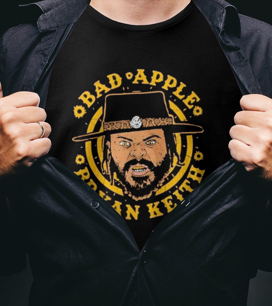 Bad Apple Bryan Keith Wild West Cowboy Face Hat T-Shirt