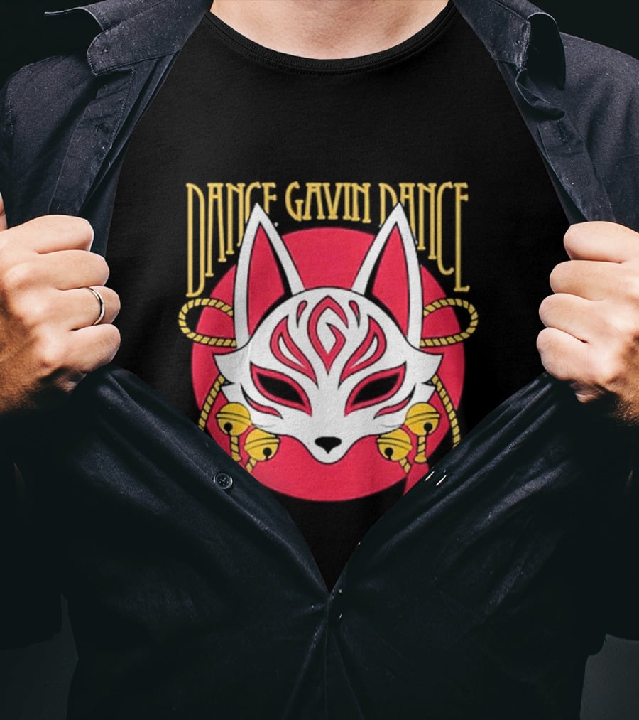 Dance Gavin Dance Kitsune Fox Mask With Bells T-Shirt