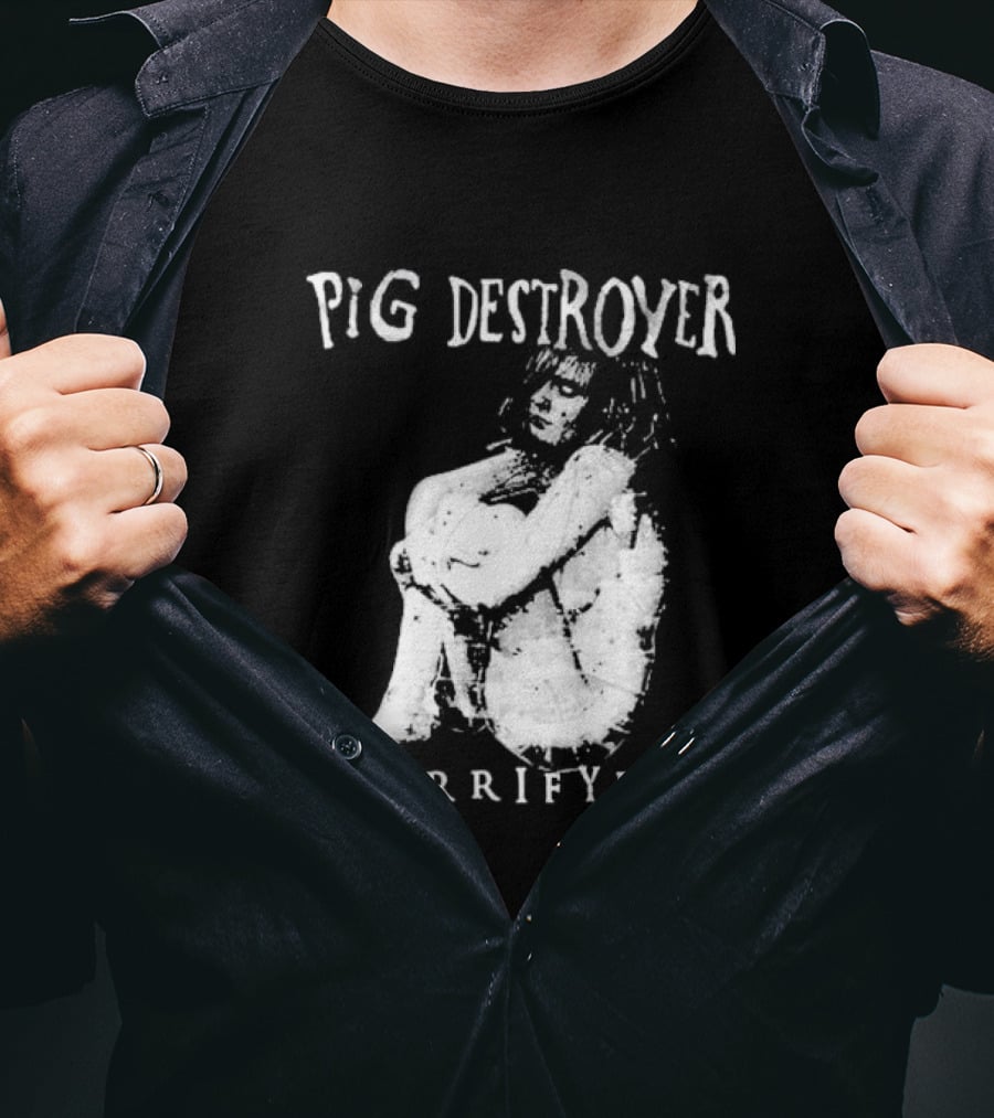 Pig Destroyer Terrifyer Ladies Cropped Dark Aesthetic T-Shirt