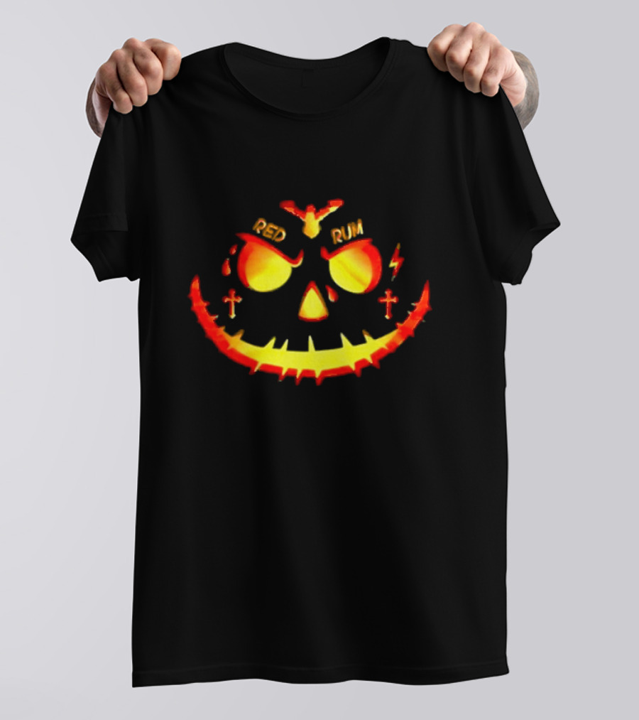 Sniper Gang Red Rum Yak-o-lantern With Crosses And Lightning Bolt T-Shirt