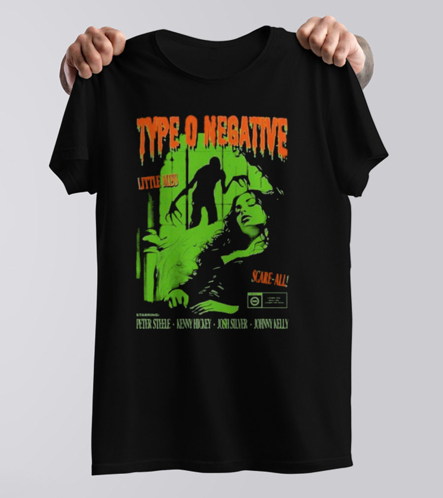 Type O Negative Little Miss Scare-All Horror Starring Peter Steele Kenny Hickey Josh Silver Johnny Kelly T-Shirt