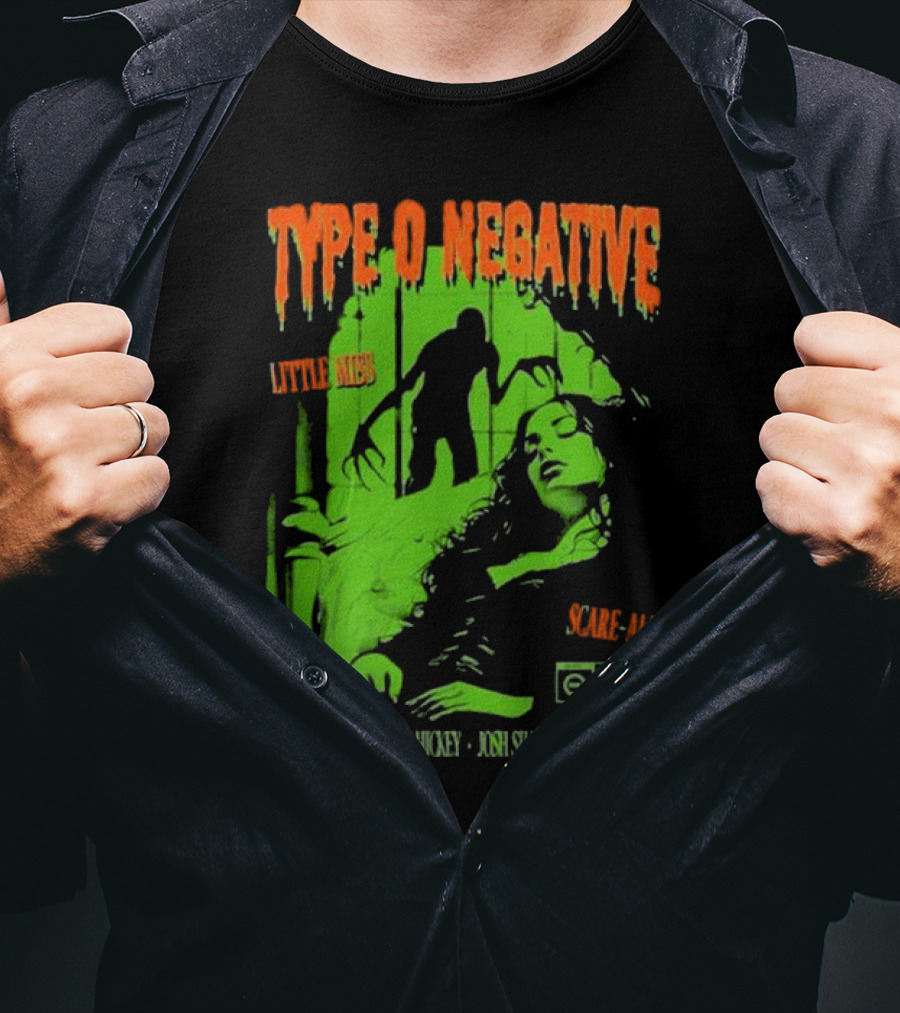 Type O Negative Little Miss Scare-All Horror Starring Peter Steele Kenny Hickey Josh Silver Johnny Kelly T-Shirt