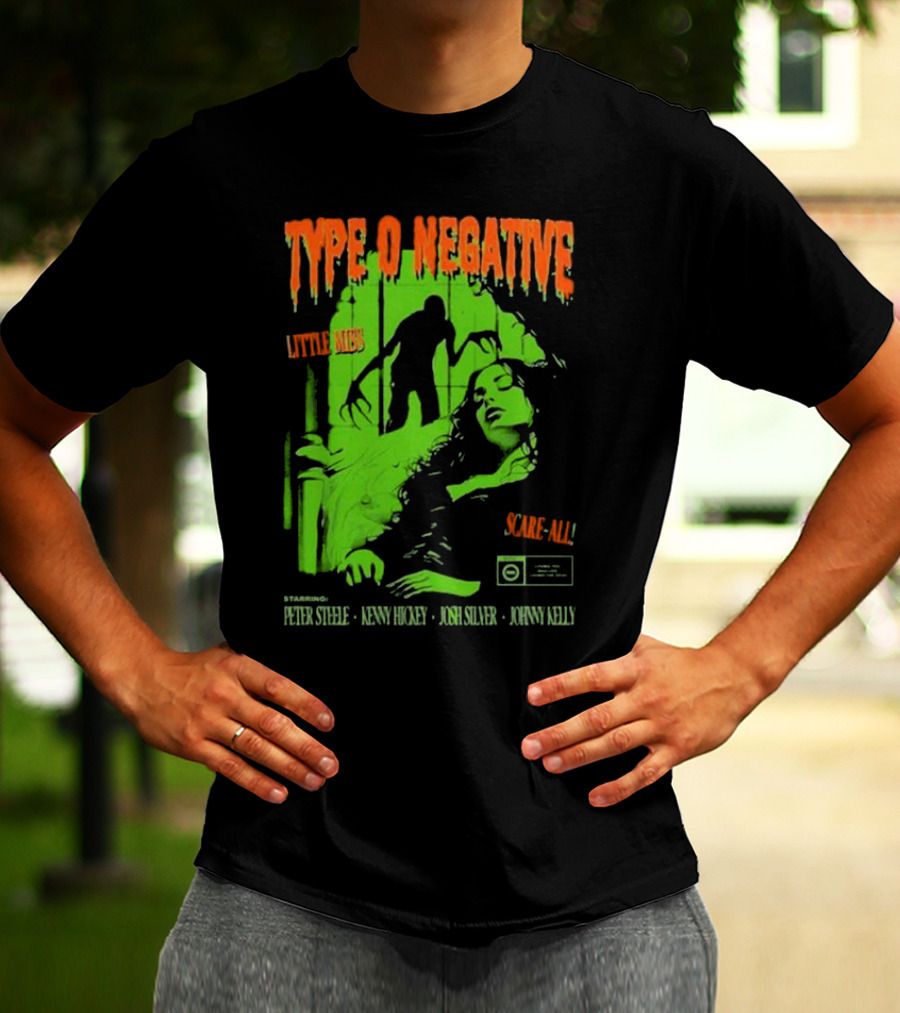 Type O Negative Little Miss Scare-All Horror Starring Peter Steele Kenny Hickey Josh Silver Johnny Kelly T-Shirt