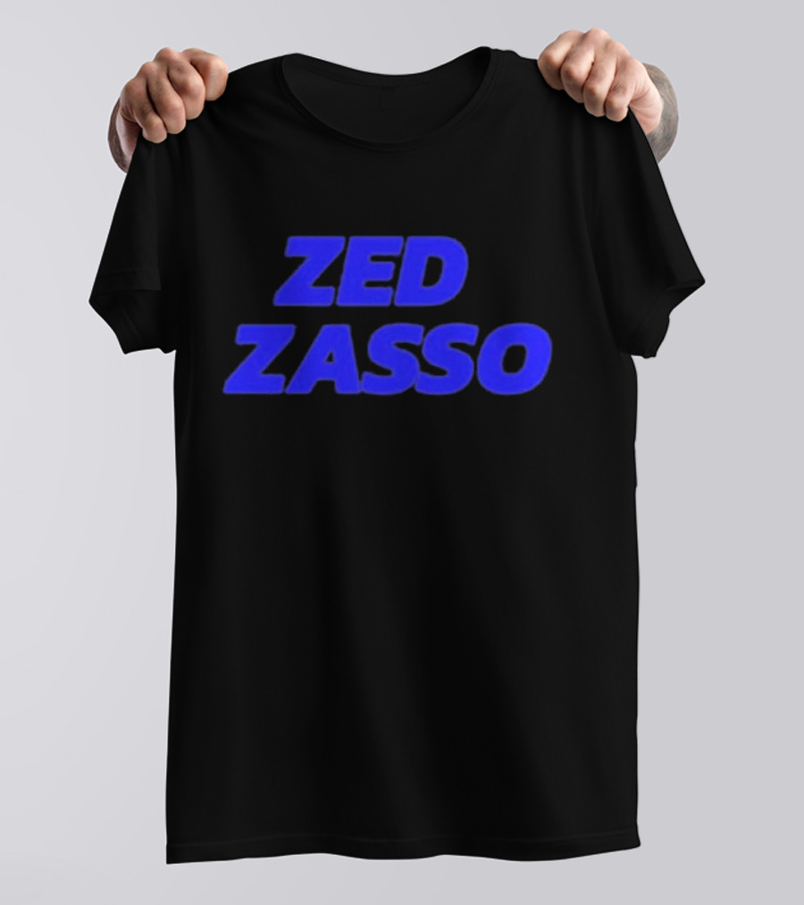Zed Zasso Bold Blue Lettering T-Shirt