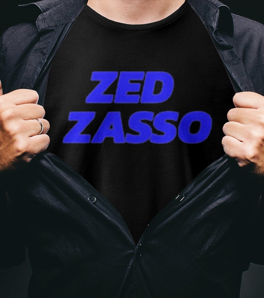 Zed Zasso Bold Blue Lettering T-Shirt
