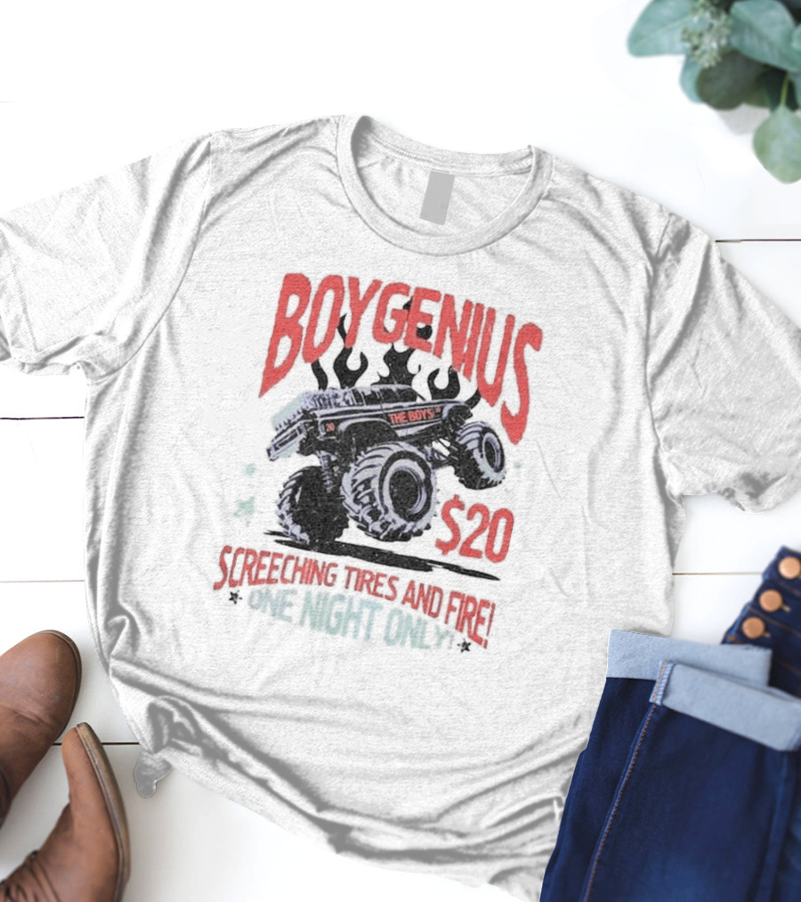 Boygenius $20 The Boys Screeching Tires And Fire One Night Only T-Shirt