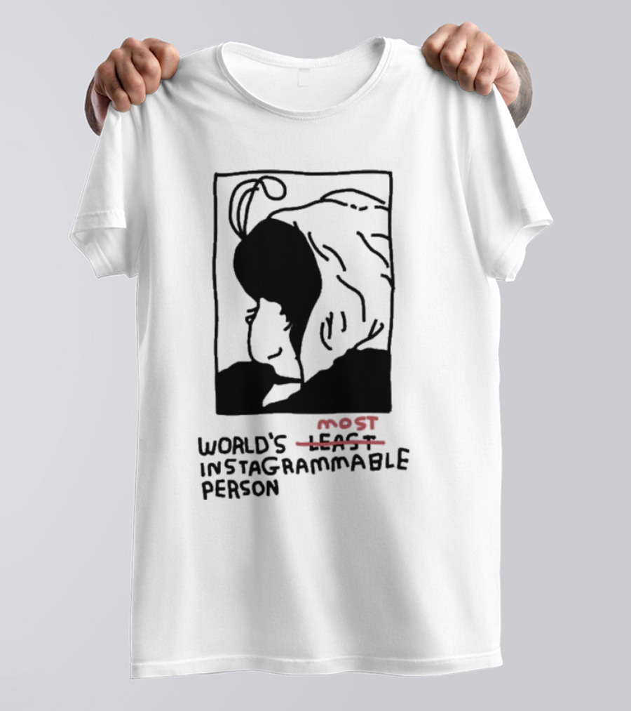World's Least Instagrammable Person Hoodie Character Line T-Shirt