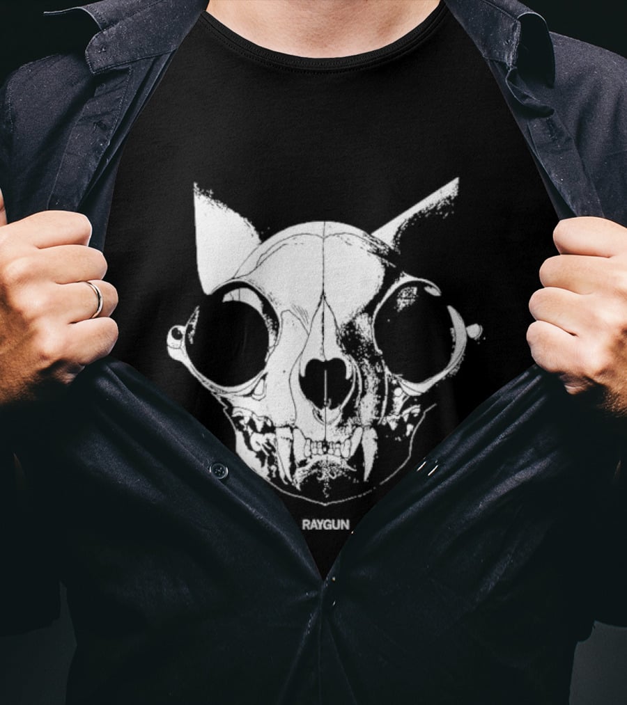 Cat Skull Raygun Heavyweight T-Shirt