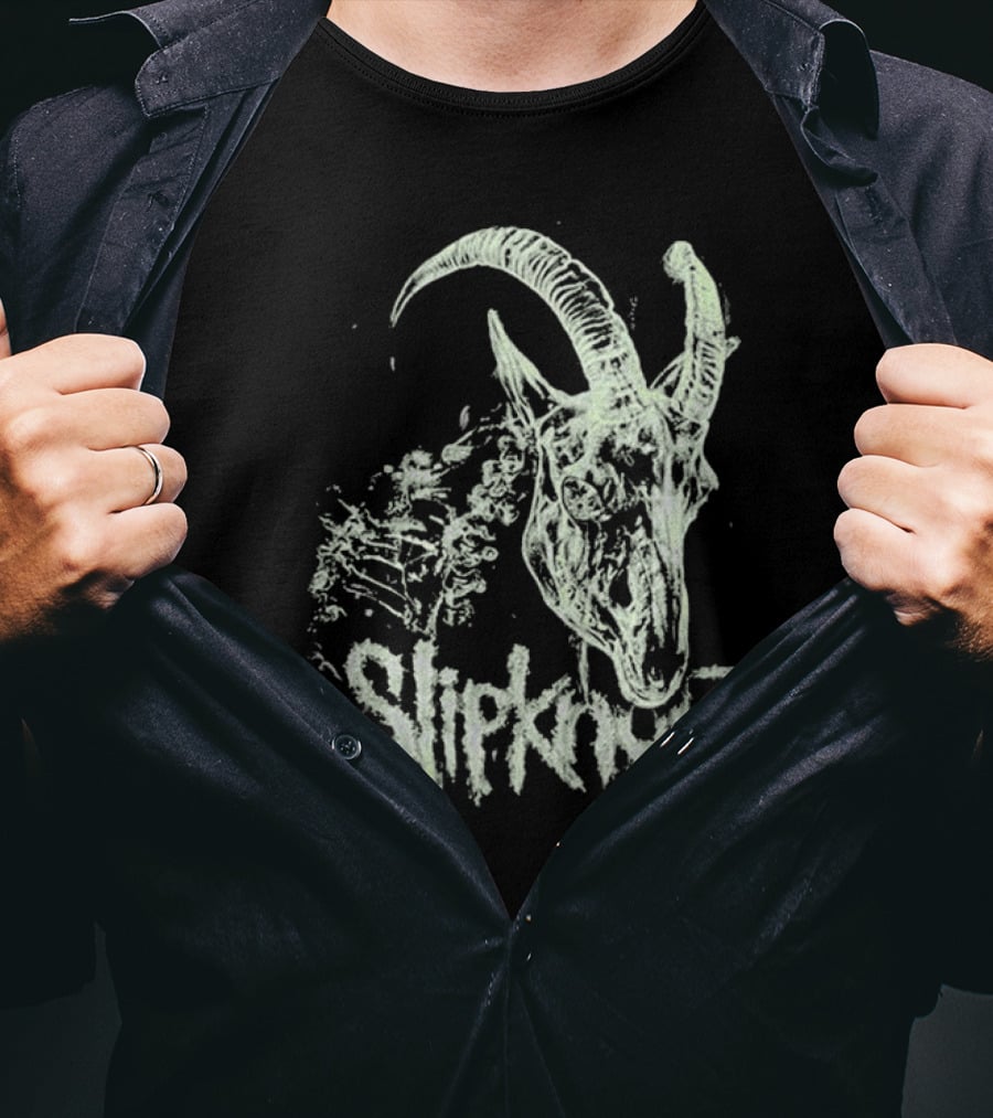 Slipknot Glow In The Dark Goat Skull Skeleton T-Shirt