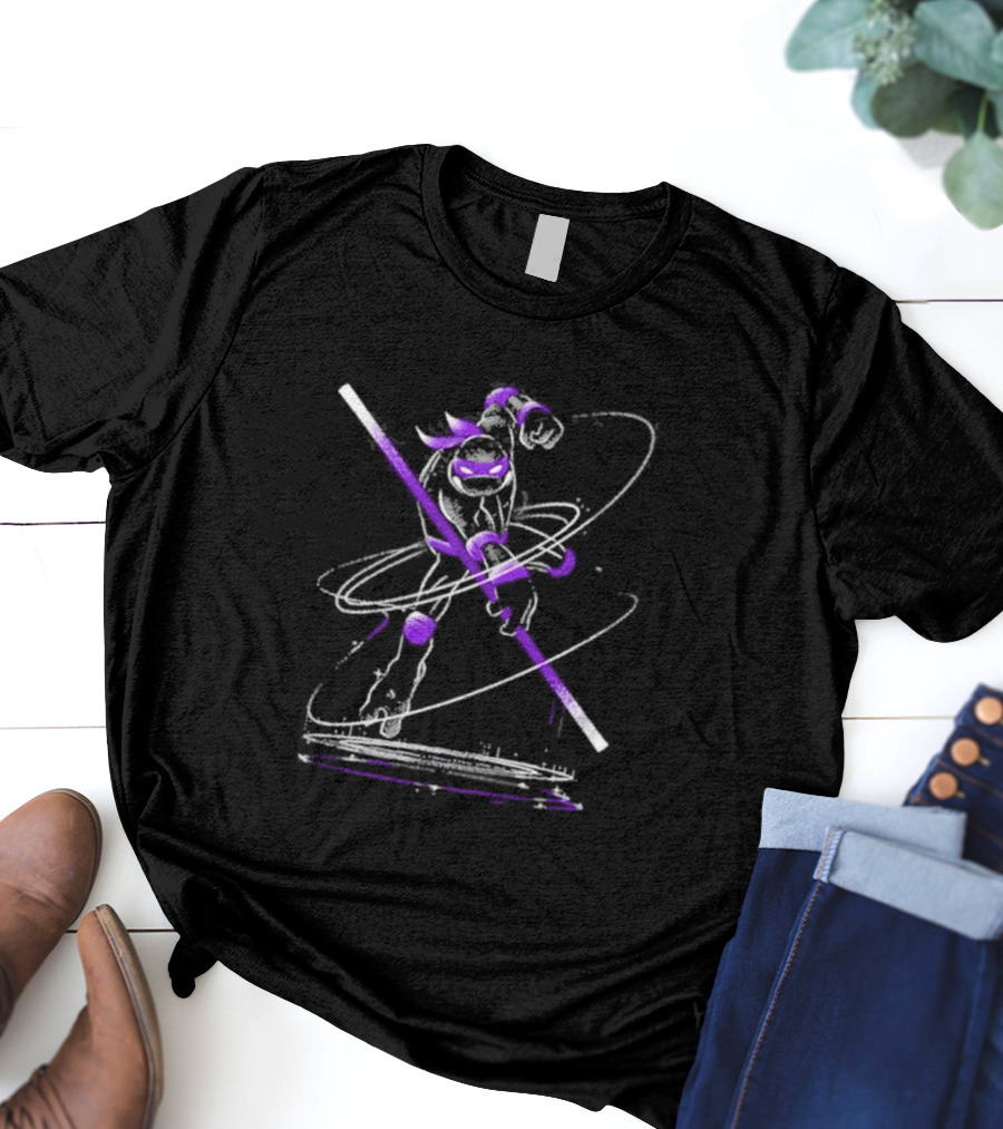 Starry Donnie Spin With Purple Staff And Mask T-Shirt