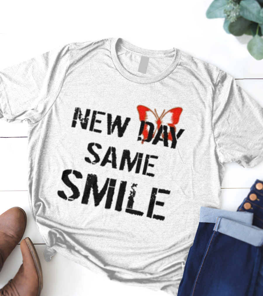 Aja Wilson New Day Same Smile Butterfly Red T-Shirt