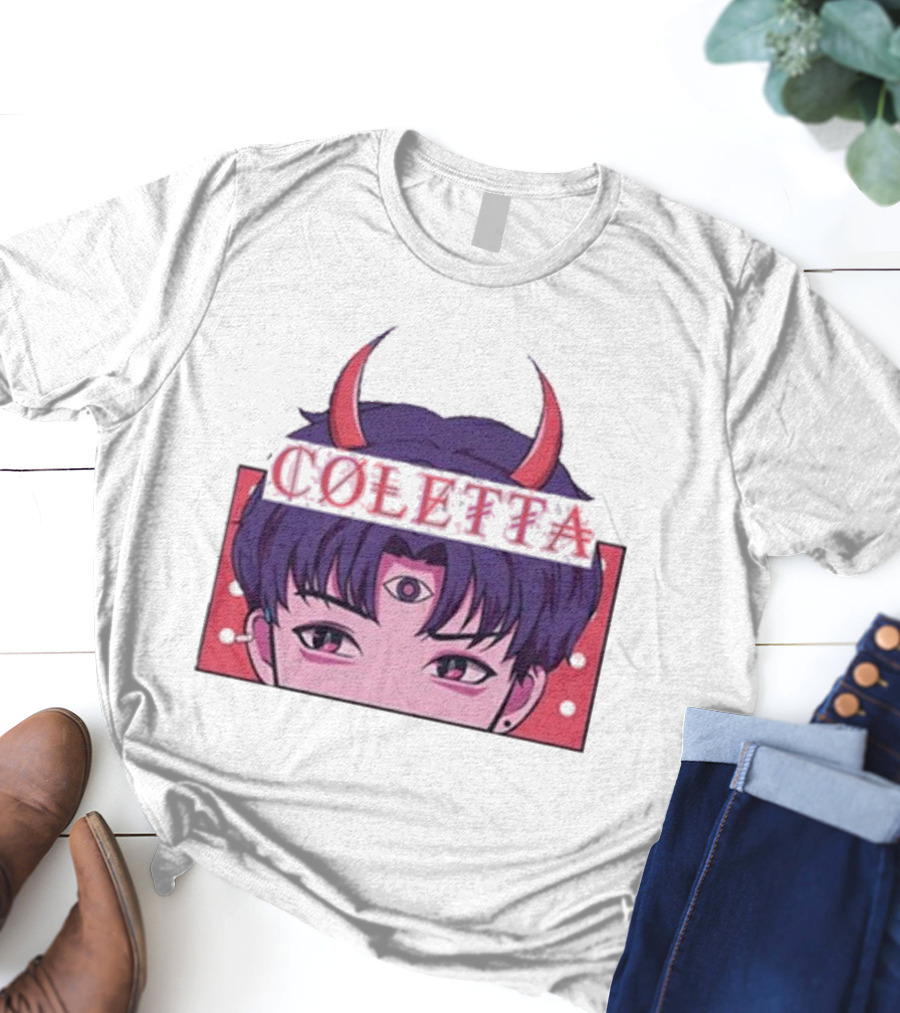 Coletta Manga Anime Third Eye Red Horns T-Shirt