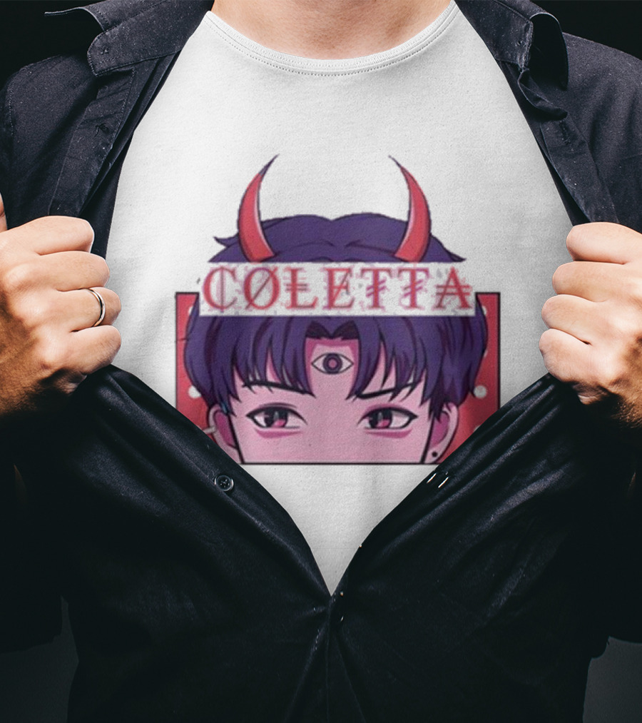Coletta Manga Anime Third Eye Red Horns T-Shirt