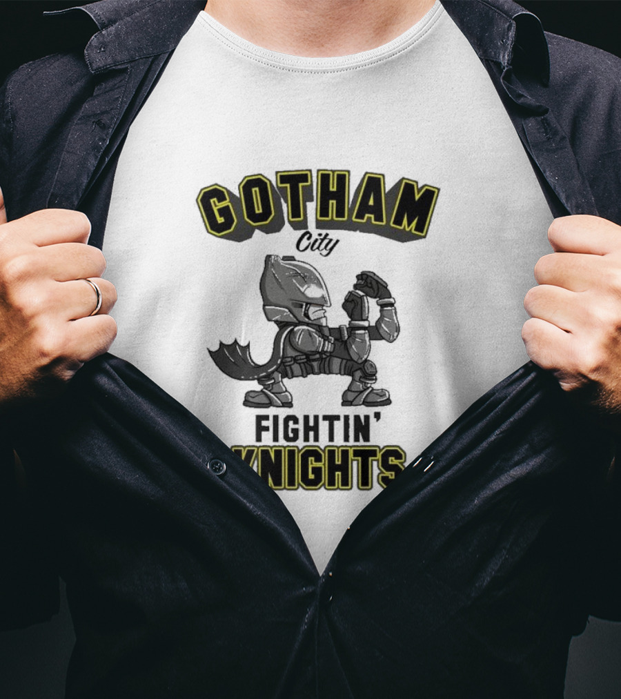Gotham City Fightin’ Knights Batman Comic Style Armor Pose T-Shirt