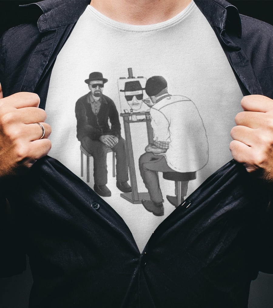 The One Who Draws Breaking Bad Walter White Sketching Himself T-Shirt
