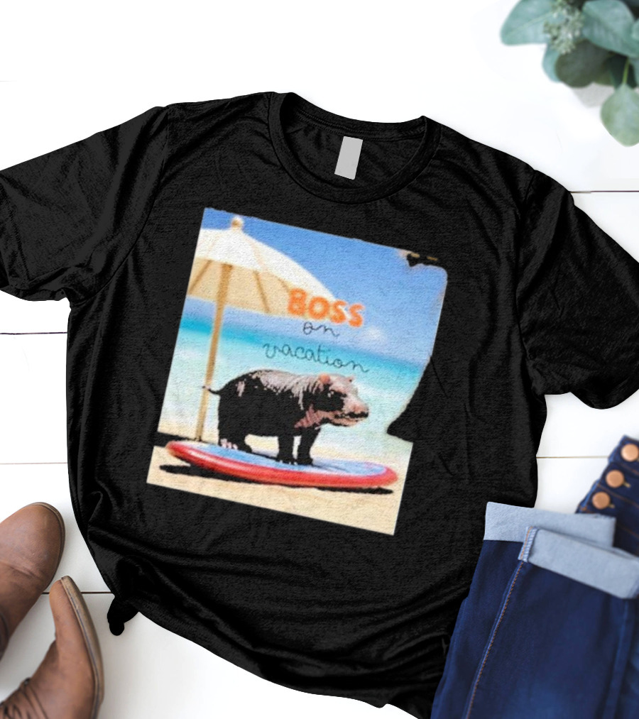Boss On Vacation Hippo Beach Fun Series Summer T-Shirt