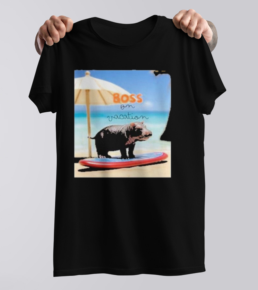 Boss On Vacation Hippo Beach Fun Series Summer T-Shirt