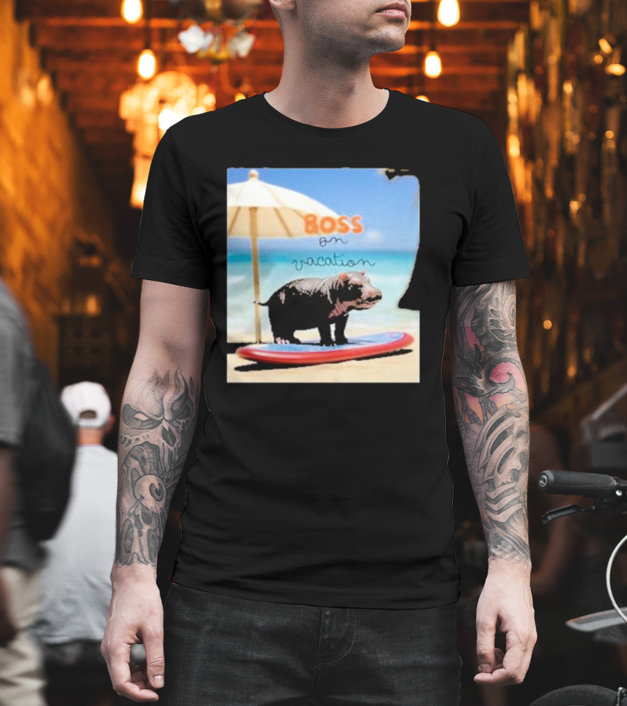 Boss On Vacation Hippo Beach Fun Series Summer T-Shirt