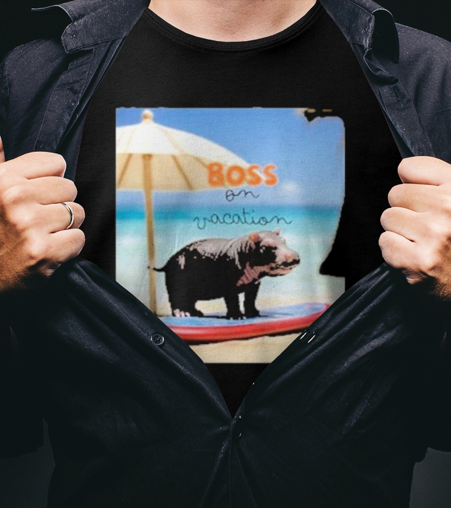 Boss On Vacation Hippo Beach Fun Series Summer T-Shirt
