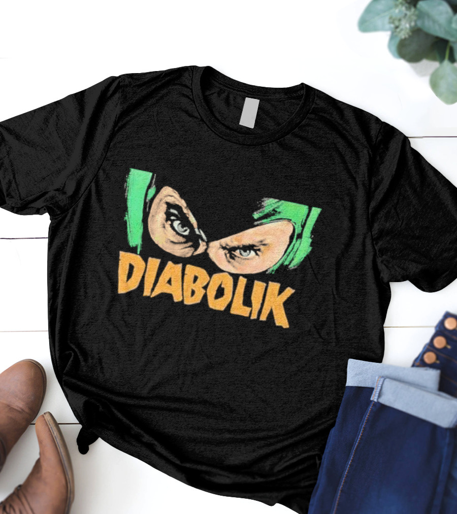 Diabolik 1968 Comic Style Eyes And Mask T-Shirt
