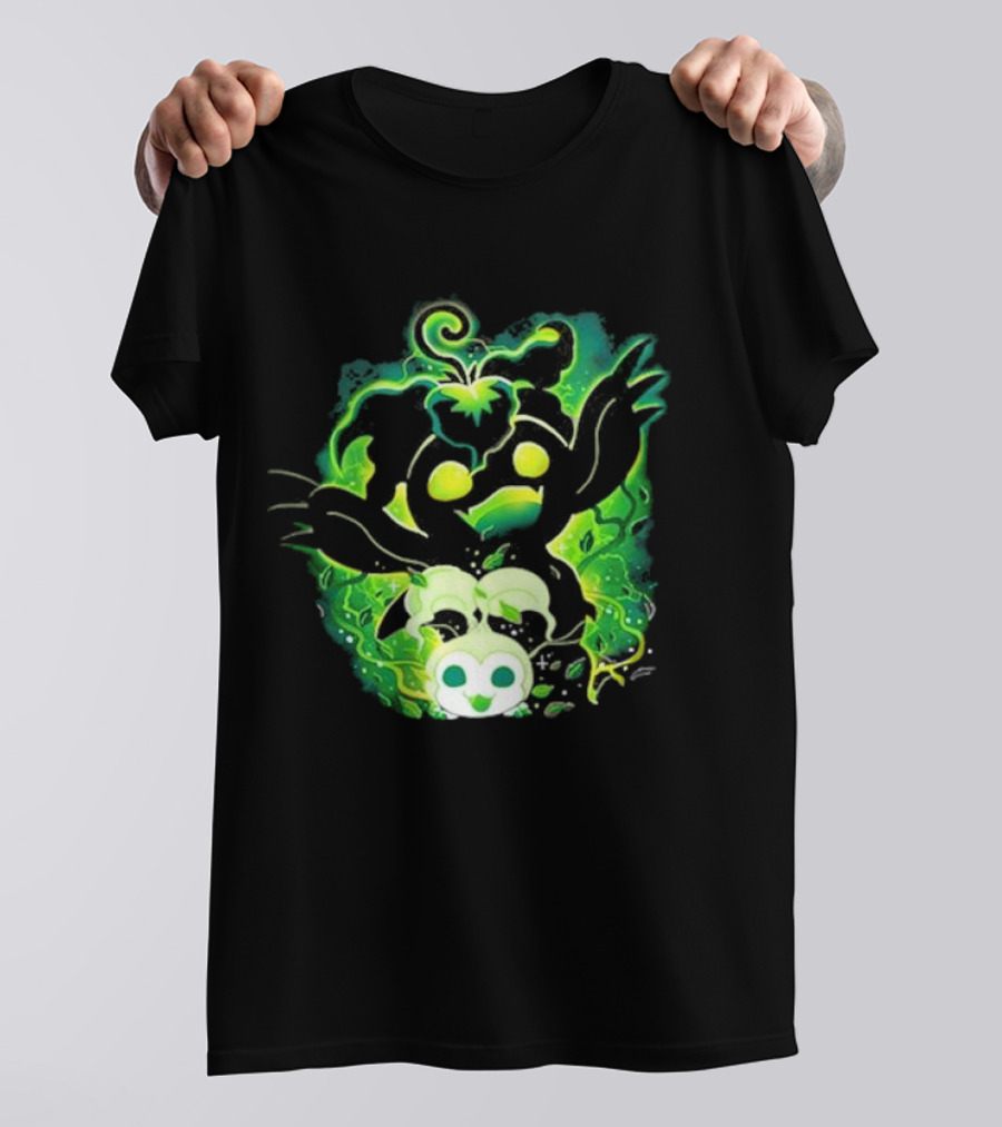 Digi Leaf Vallina Vibrant Green Creature With Gleaming Elements T-Shirt