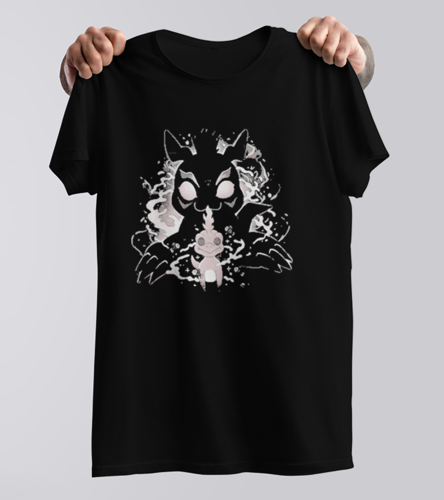 Digi Water Vallina Shadow Creature And Pink Companion T-Shirt