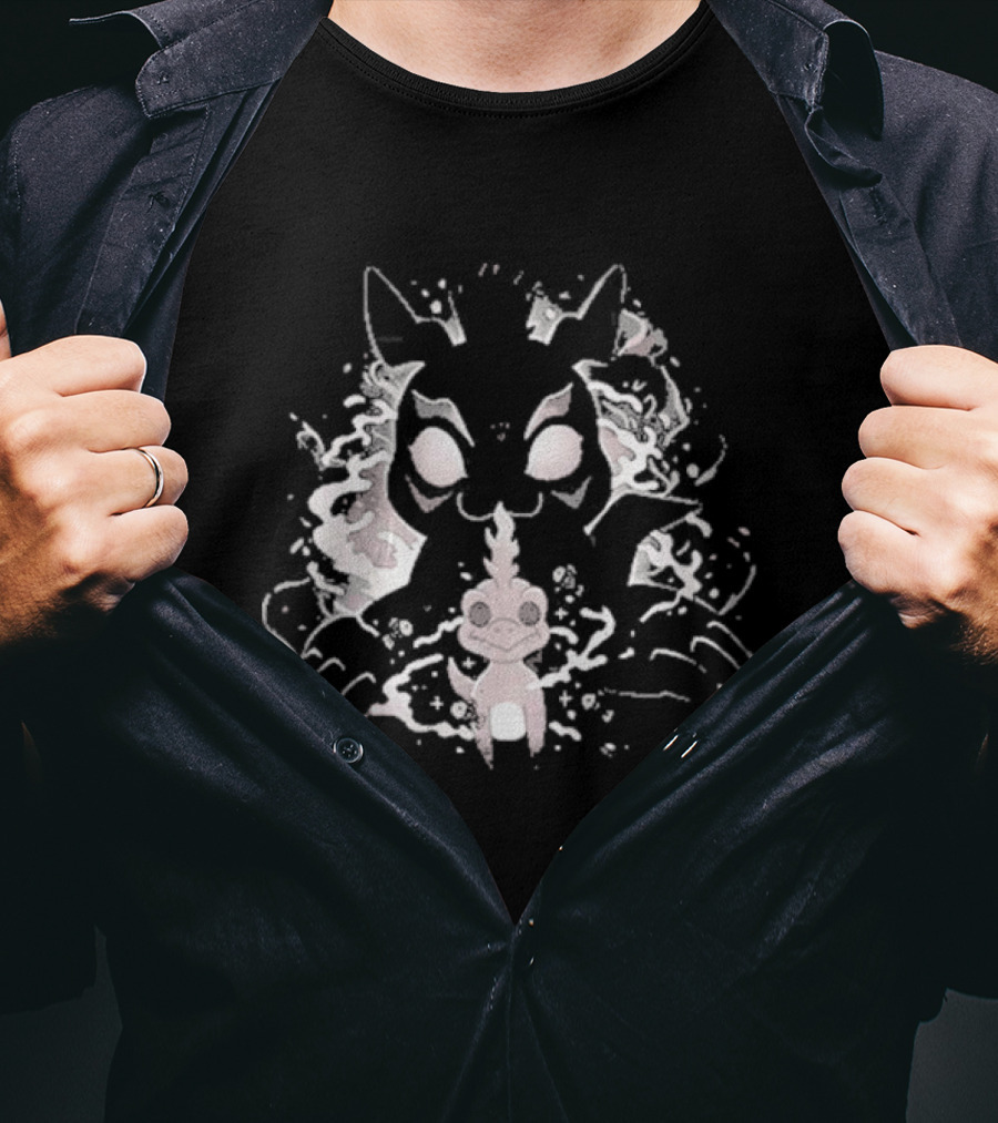 Digi Water Vallina Shadow Creature And Pink Companion T-Shirt