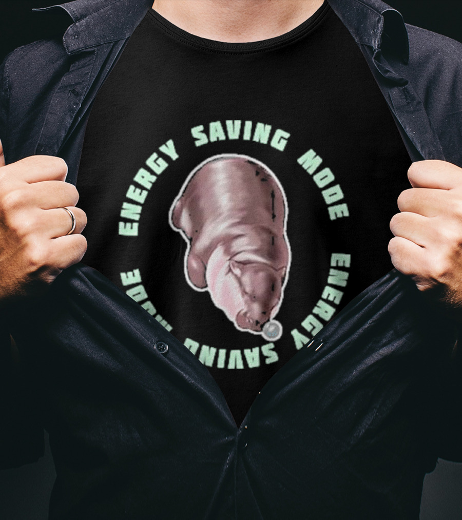 Energy Saving Mode Sleeping Baby Hippo T-Shirt