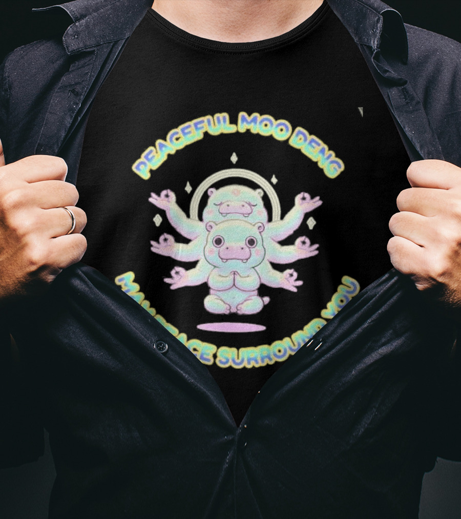 Peaceful Moo Deng May Peace Surround You Pastel Karma Yoga T-Shirt