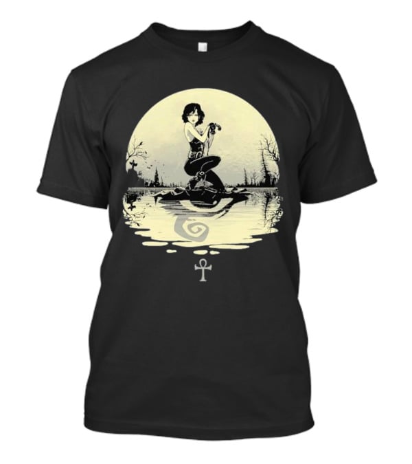 The Sandman Death Ankh Reflected In Moonlit Water Scene T-Shirt