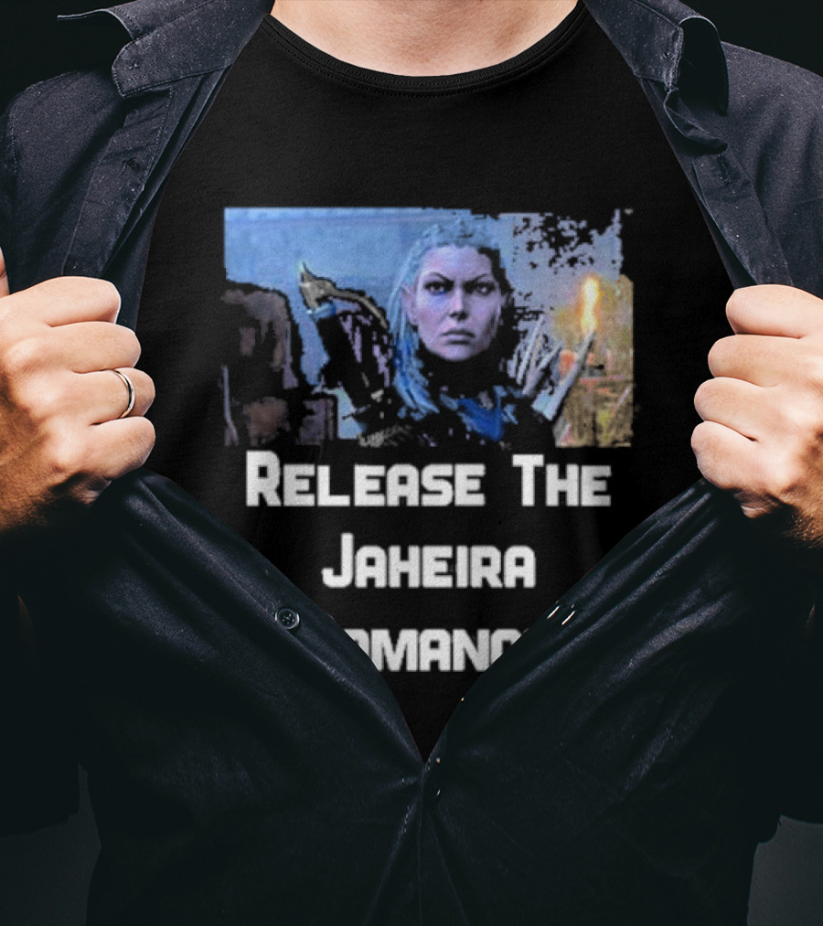 Release The Jaheira Romance Image Featuring Armor-Clad Character T-Shirt