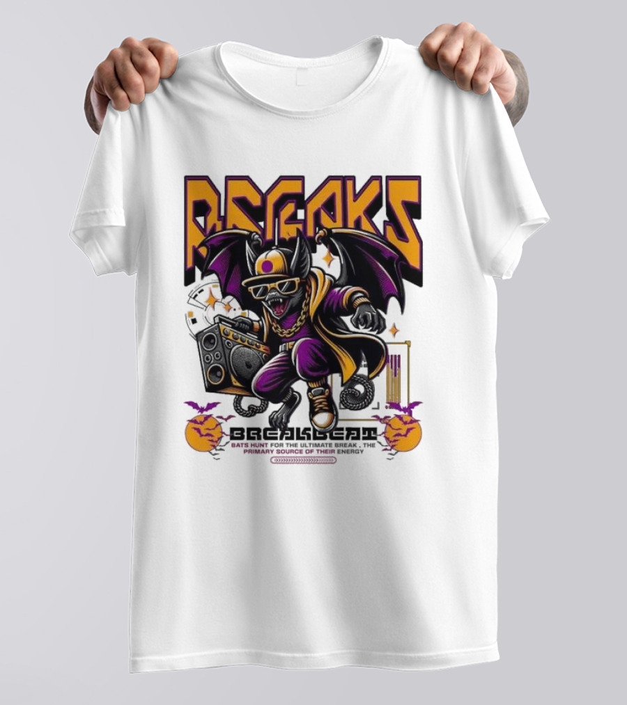 Breakbeat Bat Breaks Bats Hunt For The Ultimate Break Primary Source Of Energy T-Shirt