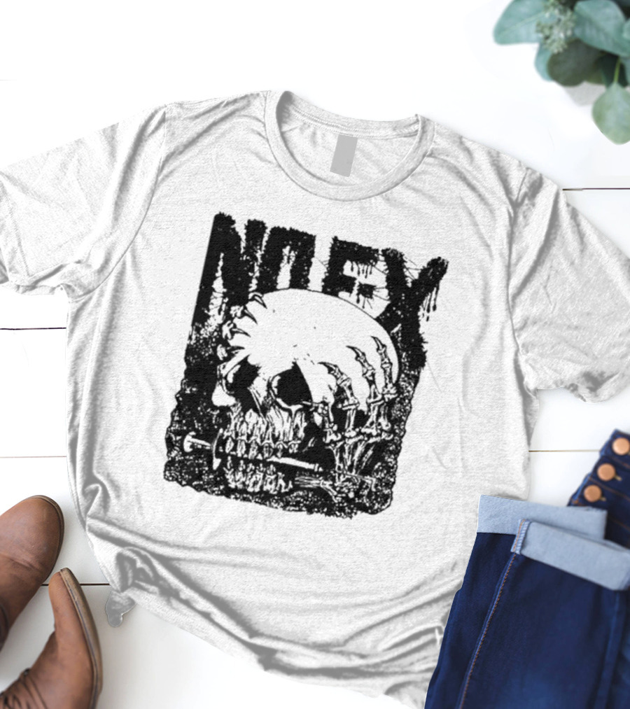 NOFX OG Skull With Skeleton Hand And Screwdriver T-Shirt