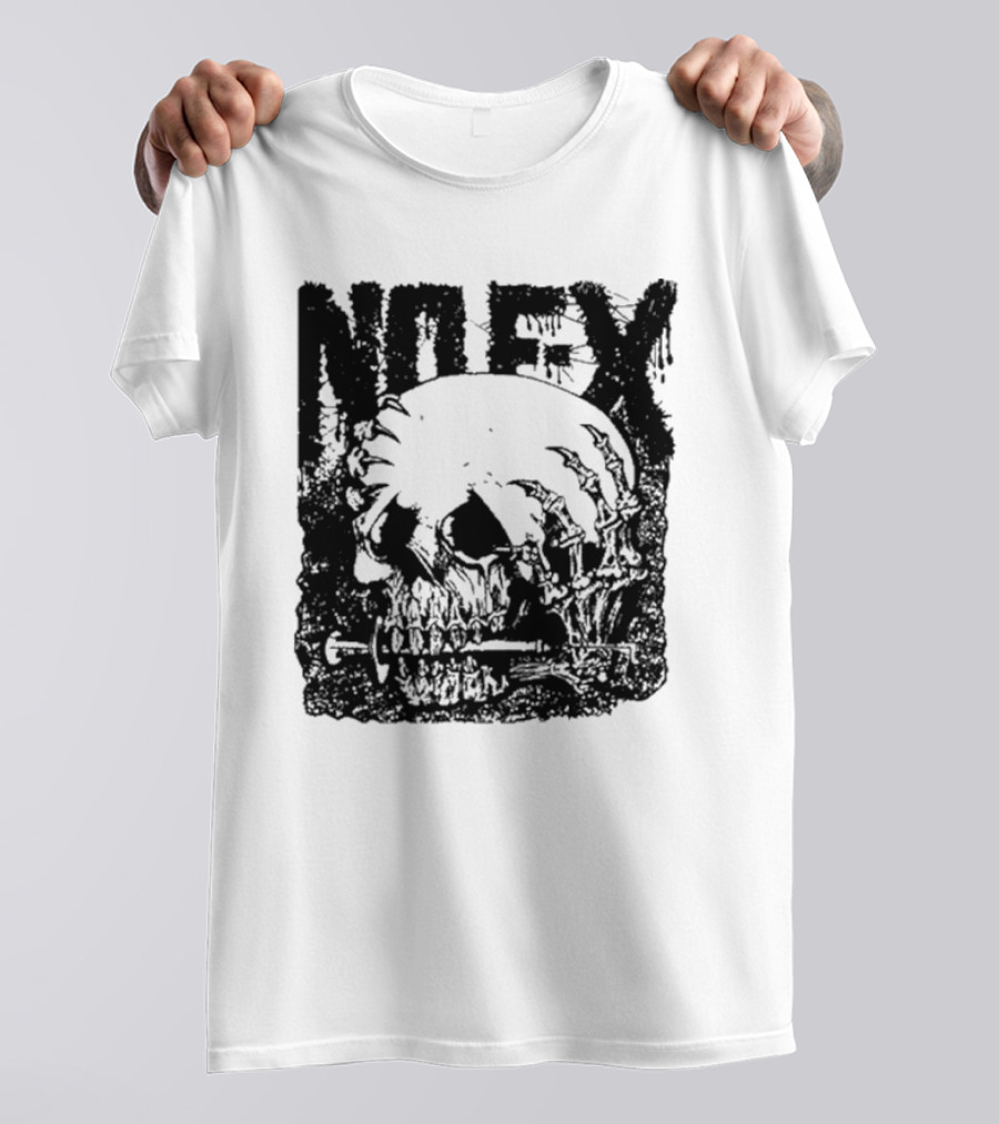 NOFX OG Skull With Skeleton Hand And Screwdriver T-Shirt