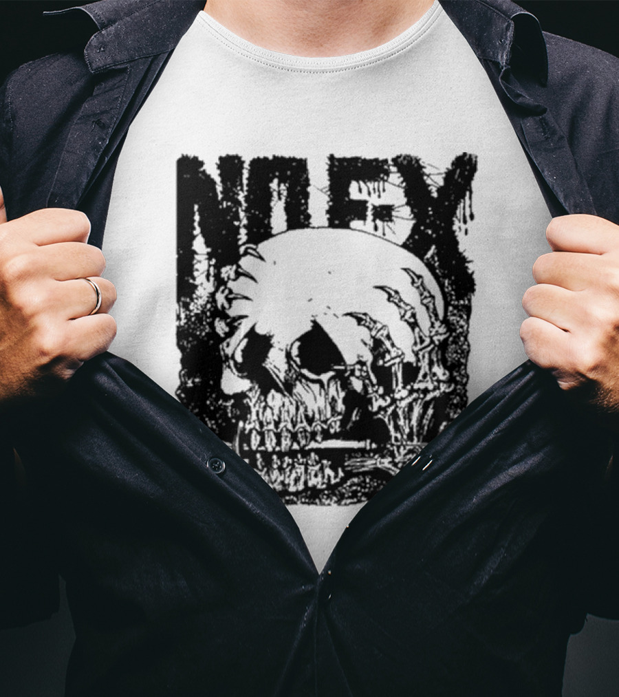 NOFX OG Skull With Skeleton Hand And Screwdriver T-Shirt