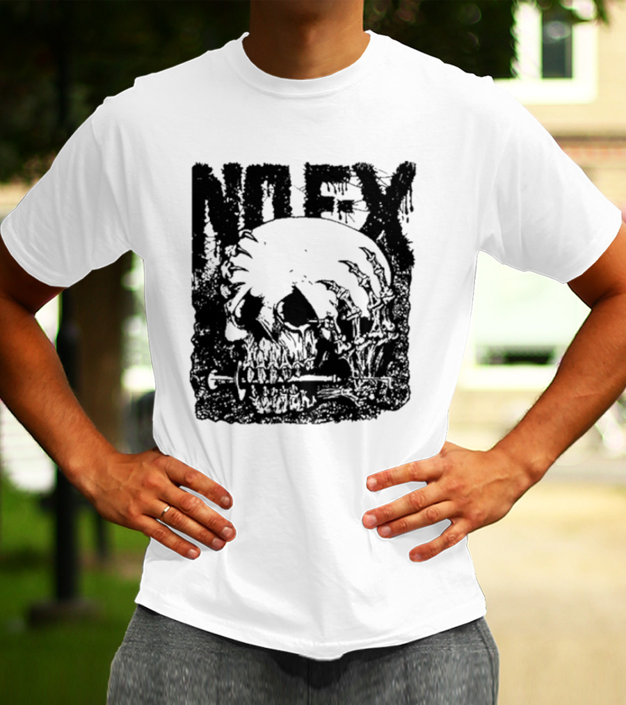 NOFX OG Skull With Skeleton Hand And Screwdriver T-Shirt