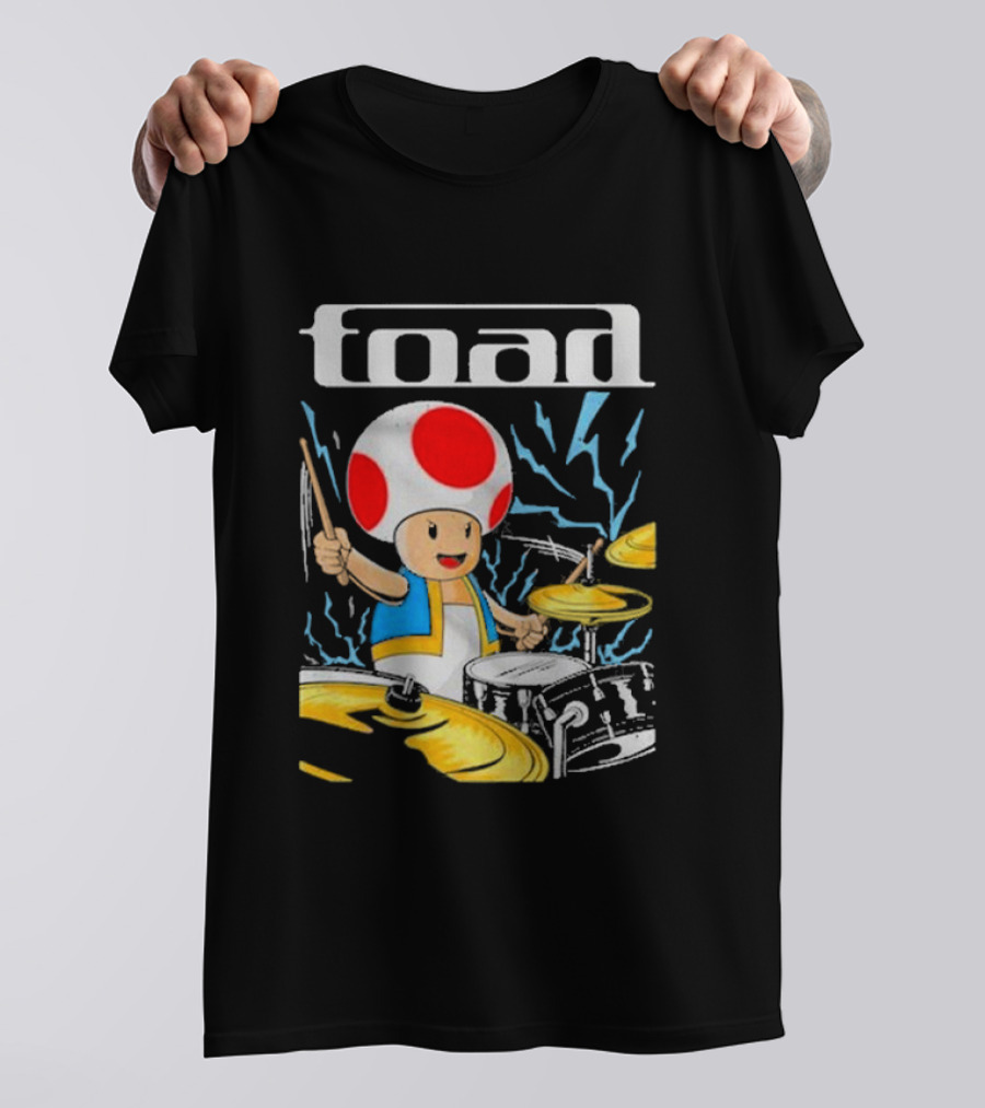 Toad Electric Drummer Mushroom Thunder T-Shirt