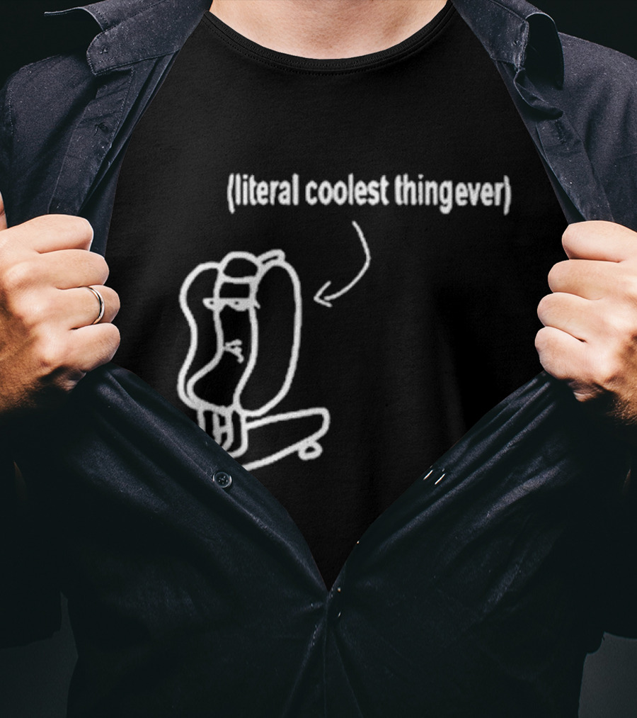 Fallenchungus Literal Coolest Thing Ever Skater Cartoon T-Shirt