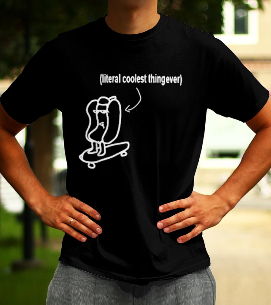 Fallenchungus Literal Coolest Thing Ever Skater Cartoon T-Shirt
