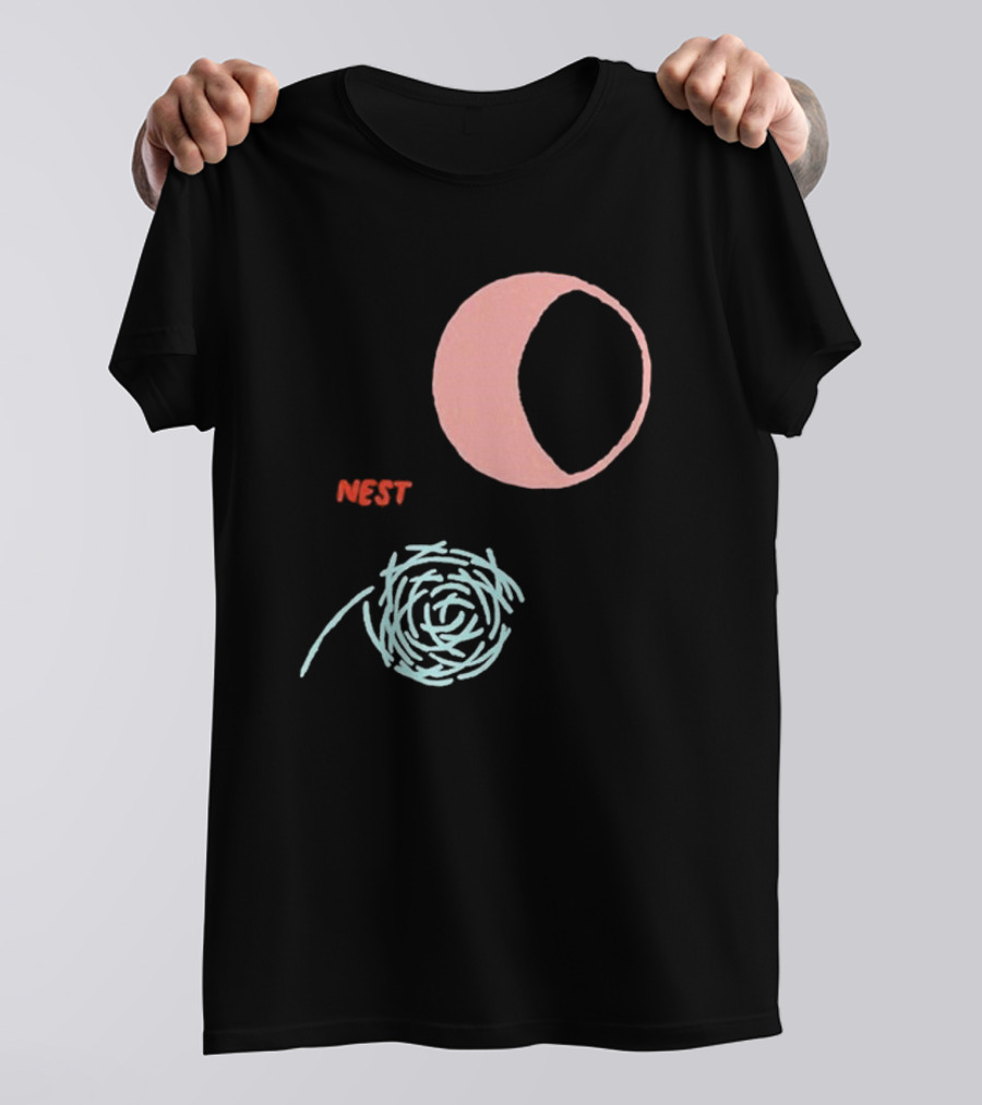 Nest And Moon Phases In Minimalist T-Shirt