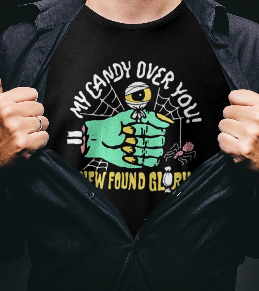 New Found Glory My Candy Over You Monster Hand And Spiderwebs T-Shirt