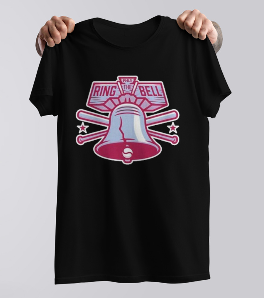 Philly Ring The Bell Baseball Icon With Crossed Bats And Stars T-Shirt