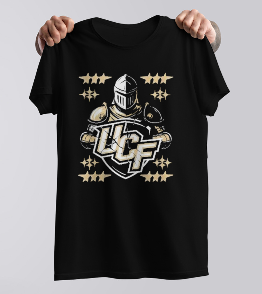 UCF Knight Armor Vintage Lettering Distressed Stars T-Shirt