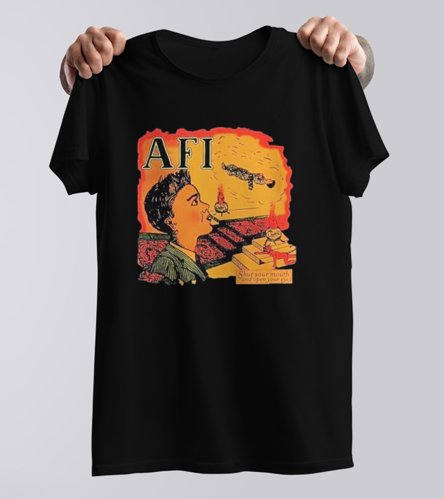 AFI Shut Your Mouth And Open Your Eyes Comic T-Shirt