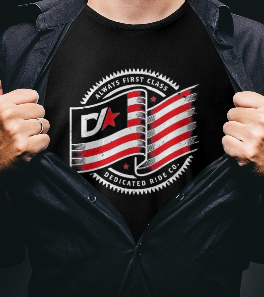 Always First Class DJ Star And Stripes Dedicated Ride Co T-Shirt