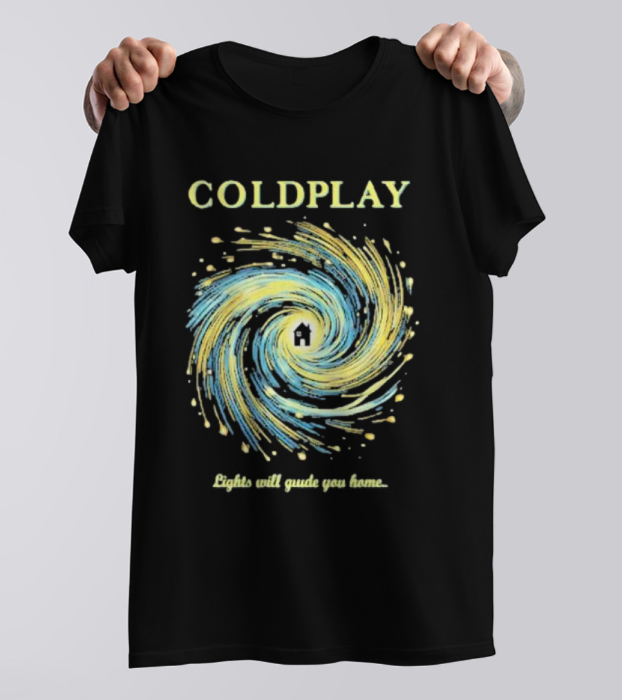 COLDPLAY Lights Will Guide You Home Swirling Universe T-Shirt