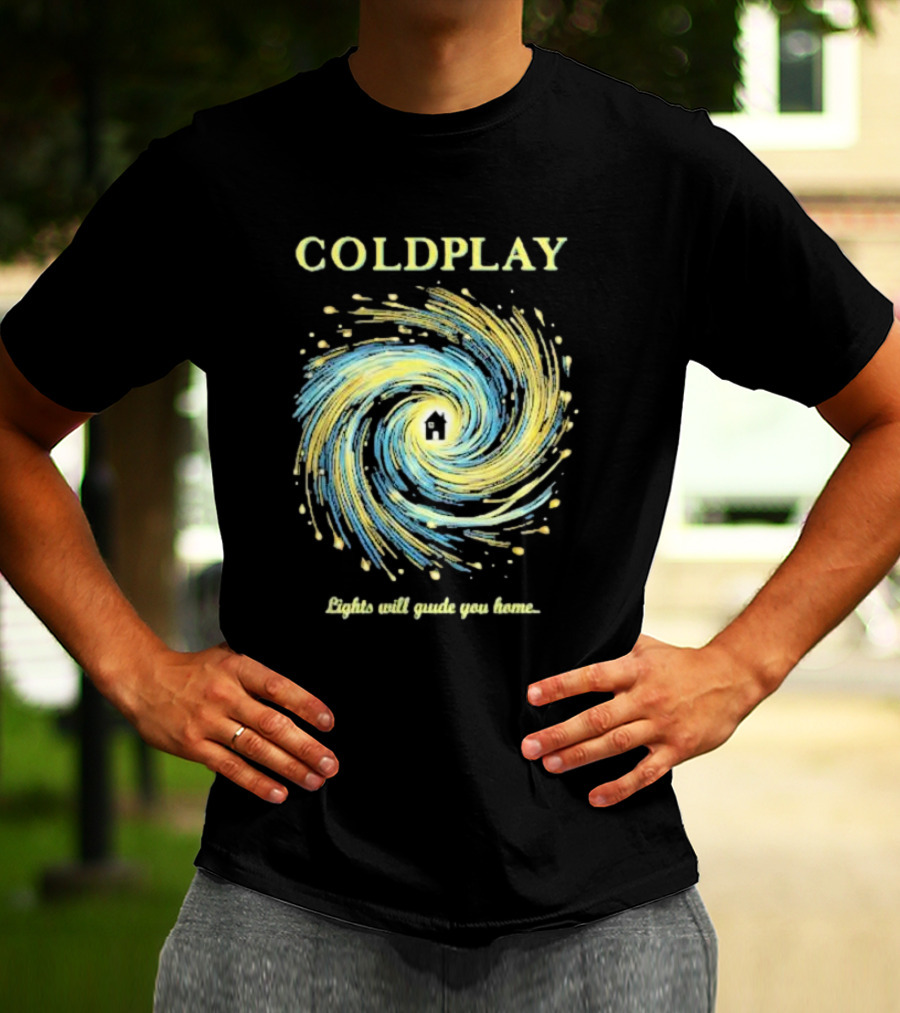 COLDPLAY Lights Will Guide You Home Swirling Universe T-Shirt