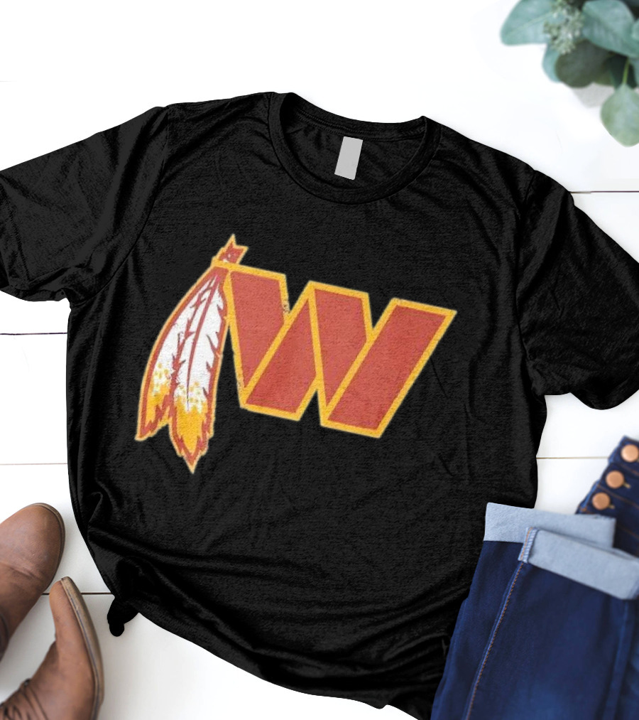 Dan W Quinn Washington Football Logo Icon W Feather T-Shirt