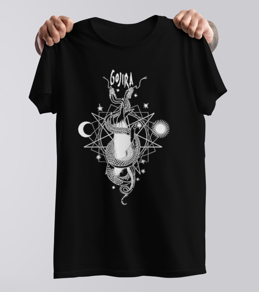 Gojira Celestial Snakes Moon Sun And Stars T-Shirt